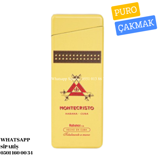 MonteCristo Özel Üretim Tek Torch Pürmüz Sarı Puro Çakmağı
