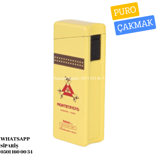 MonteCristo Özel Üretim Tek Torch Pürmüz Sarı Puro Çakmağı