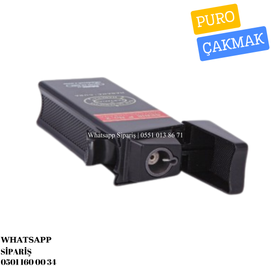 Partagas Tek Torch Pürmüz Serie P No:2 Özel Üretim Siyah Metal Puro Çakmağı