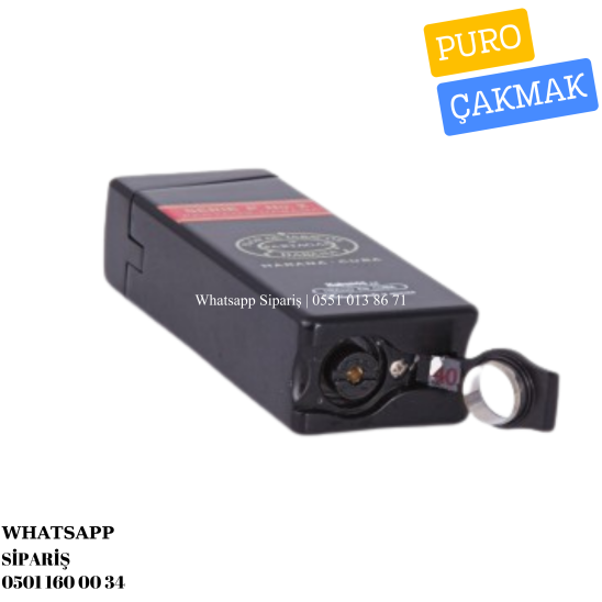 Partagas Tek Torch Pürmüz Serie P No:2 Özel Üretim Siyah Metal Puro Çakmağı