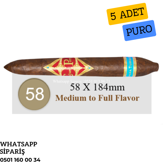Cuban Parejo Habano  Oscuro Salomón No6 - 5'li Puro Paket