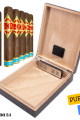 Pierre Cardin Siyah Ahşap Kaplama Humidor Puro  Seti
