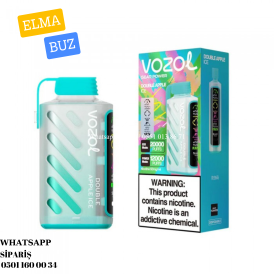 Vozol Gear Power 20000 PUFF Double Apple ice