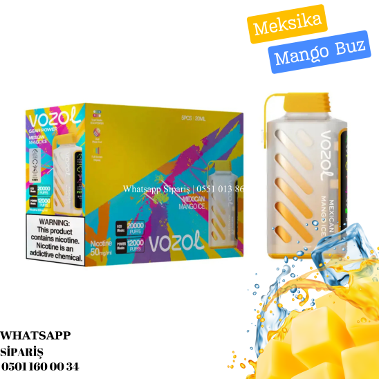 Vozol Gear Power 20000 PUFF Mexıcan Mango ıce