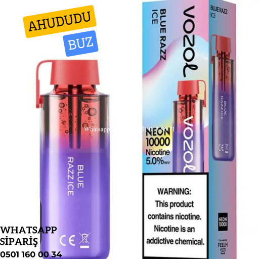 Vozol Neon Blue Razz İce 10000 PUFF