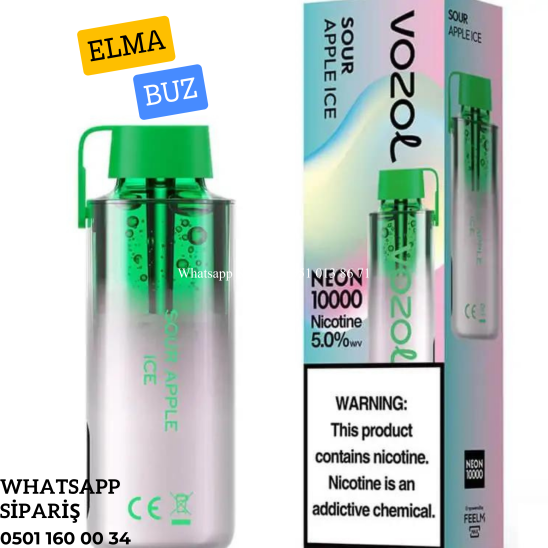 Vozol Neon Sour Apple İce 10000 PUFF