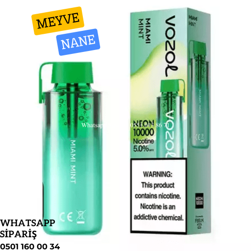 Vozol Neon Mıamı Mınt 10000 PUFF