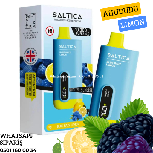 Saltica 10000 Ekranlı Puff Blue Razz Lemon