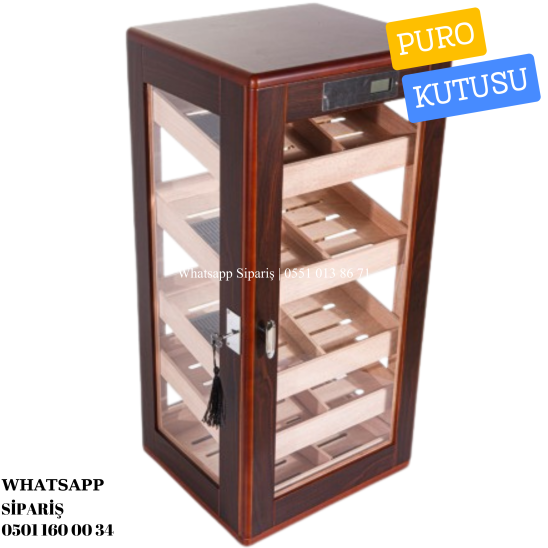 Puro Kutusu 5 Raflı Sedir Humidor