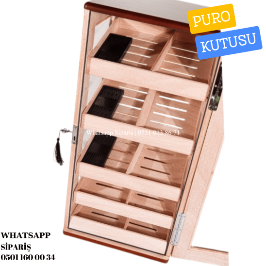Puro Kutusu 5 Raflı Sedir Humidor