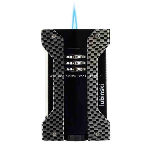 Lubinski Karbon Puro Seti Çakmak-Kesici-Küllük-Sehpa-Kılıf-Ağızlık