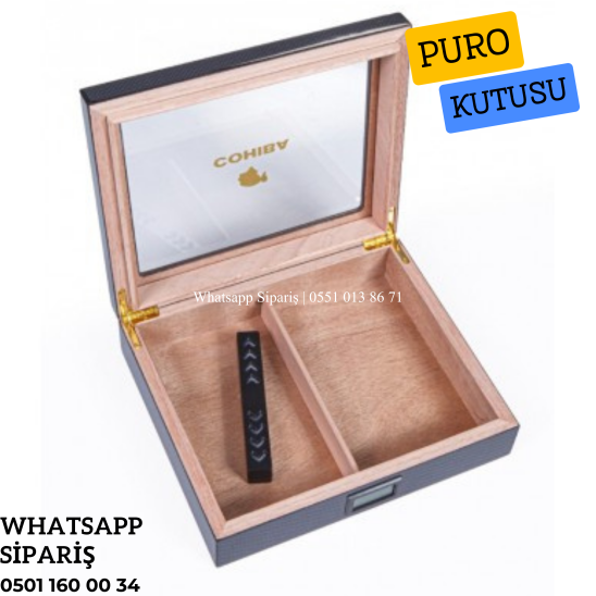 Cohiba Karbon Desenli Humidor Puro Kutusu