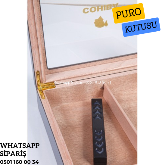 Cohiba Karbon Desenli Humidor Puro Kutusu