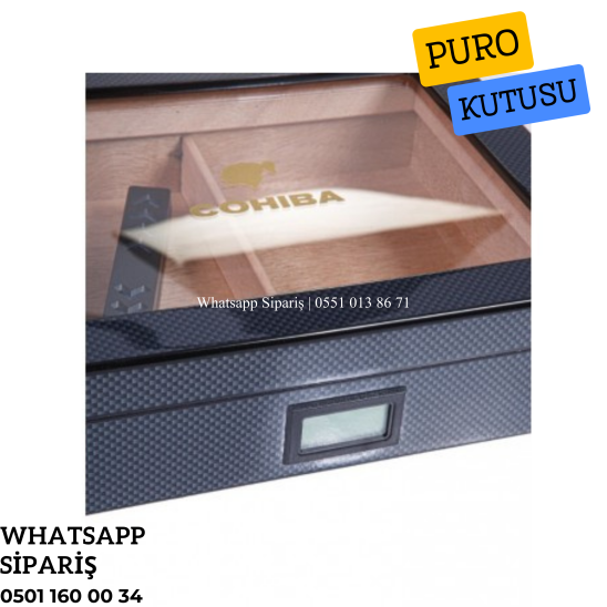 Cohiba Karbon Desenli Humidor Puro Kutusu