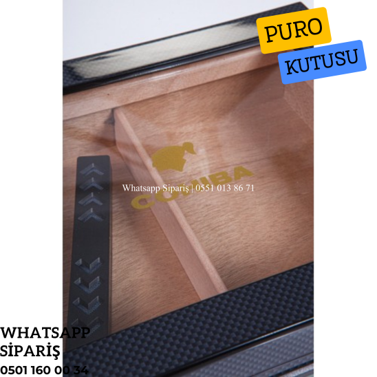 Cohiba Karbon Desenli Humidor Puro Kutusu