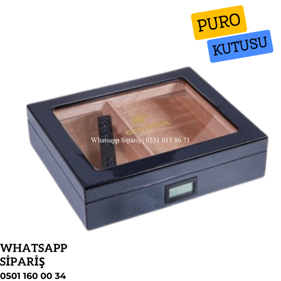 Cohiba Karbon Desenli Humidor Puro Kutusu