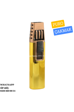 Parmida Çift Torch Pürmüz Gold-Bronz Puro Çakmağı