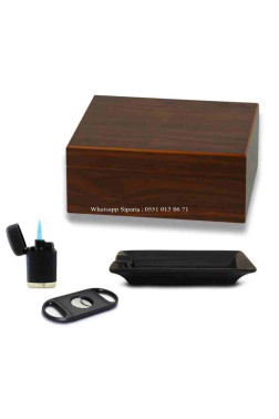 Cedar Alman Süper Eco Humidor Puro Seti Kahve 30's
