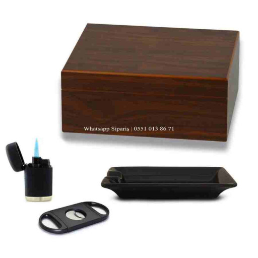 Cedar Alman Süper Eco Humidor Puro Seti Kahve 30's