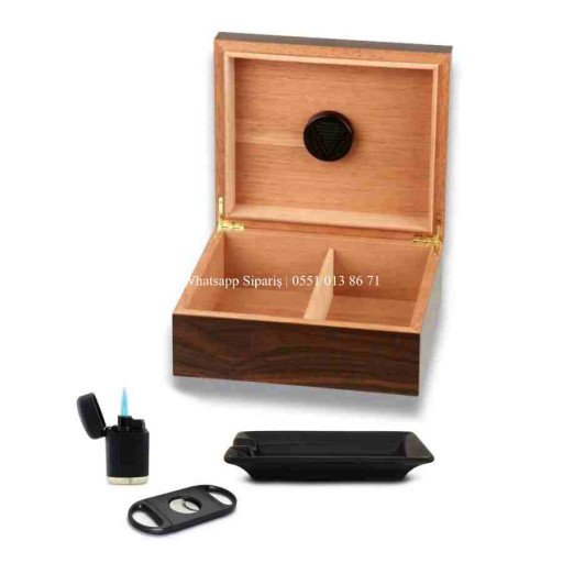 Cedar Alman Süper Eco Humidor Puro Seti Kahve 30's