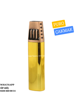 Parmida Çift Torch Pürmüz Gold-Bronz Puro Çakmağı