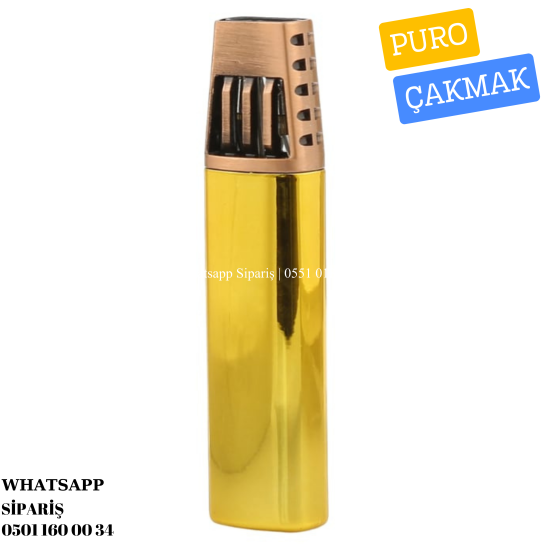 Parmida Çift Torch Pürmüz Gold-Bronz Puro Çakmağı