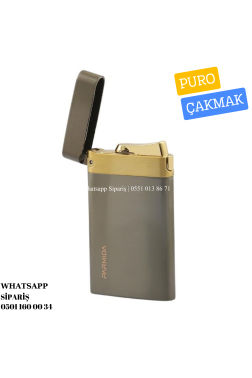 Parmida Tek Torch Pürmüz Gunmetal-Gold Metal Puro Çakmağı
