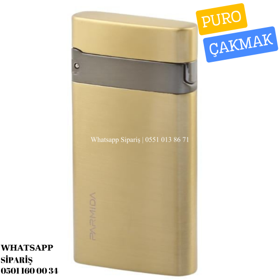 Parmida Tek Torch Pürmüz Gold-Gunmetal Metal Puro Çakmağı