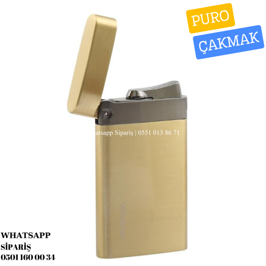 Parmida Tek Torch Pürmüz Gold-Gunmetal Metal Puro Çakmağı