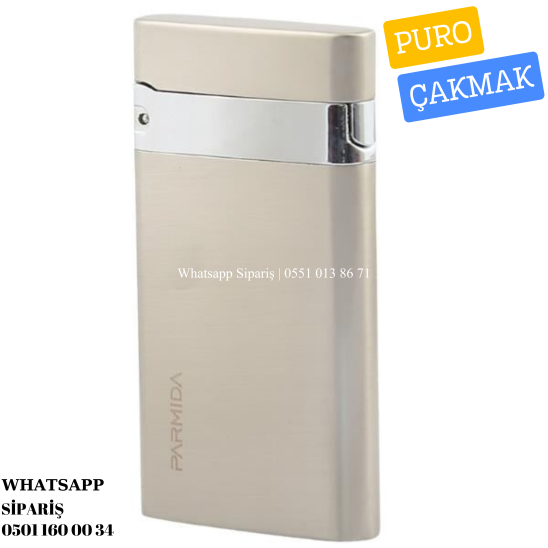 Parmida Tek Torch Pürmüz Gümüş Metal Puro Çakmağı