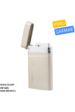 Parmida Tek Torch Pürmüz Gümüş Metal Puro Çakmağı