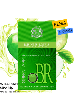 Business Royals BR Super Slim Green Apple (Yeşil-Elma) Aromalı Sigara x10 Paket