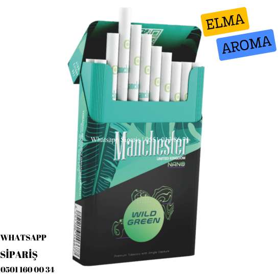 Manchester Nano Wild Green Slim Sigara (Elma Aromalı) x10 Paket