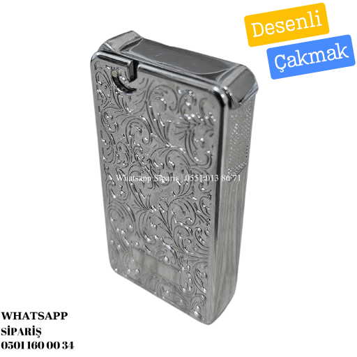 Desenli İşlemeli Çift Taraftan Basmalı Gazlı Çakmak