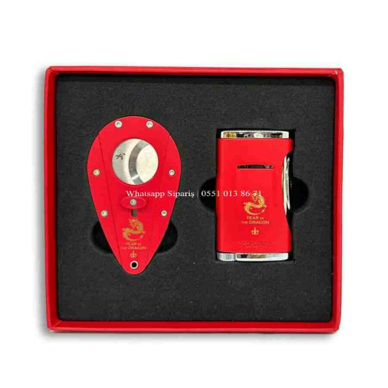 Xikar Year Of The Dragon Limited Puro Çakmağı ve Kesici Seti