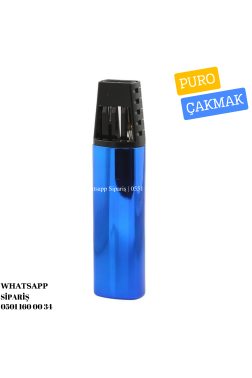 Parmida Çift Torch Pürmüz Lacivert-Siyah Puro Çakmağı