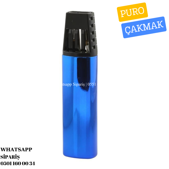 Parmida Çift Torch Pürmüz Lacivert-Siyah Puro Çakmağı