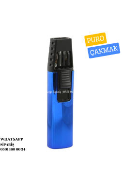Parmida Çift Torch Pürmüz Lacivert-Siyah Puro Çakmağı