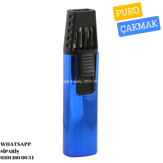 Parmida Çift Torch Pürmüz Lacivert-Siyah Puro Çakmağı