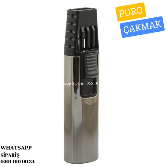 Parmida Çift Torch Pürmüz Gunmetal-Siyah Puro Çakmağı