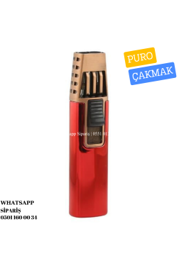 Parmida Çift Torch Pürmüz Kırmızı-Bronz Puro Çakmağı