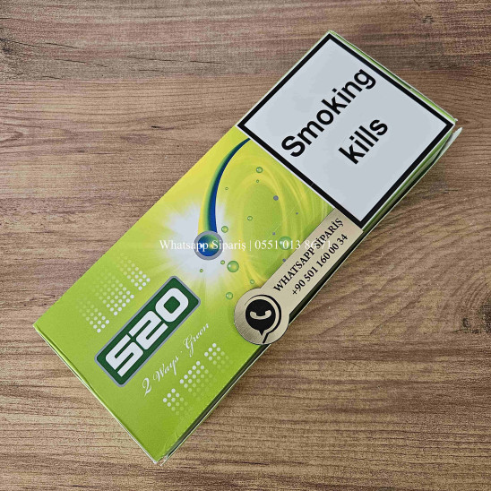 520 Kalpli Sigara Green - Mentol Yeşil Elma x10 Paket