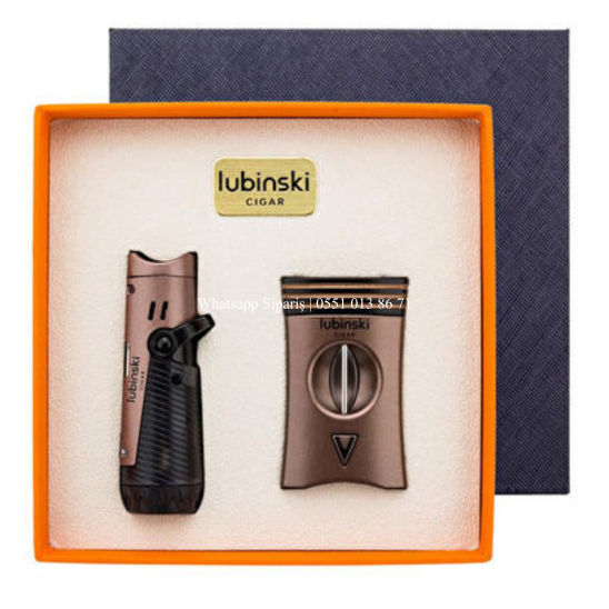 Lubinski Metal Bronz Puro Seti (2 Torch Çakmak, 60 Ring V-Cut Puro Kesici)