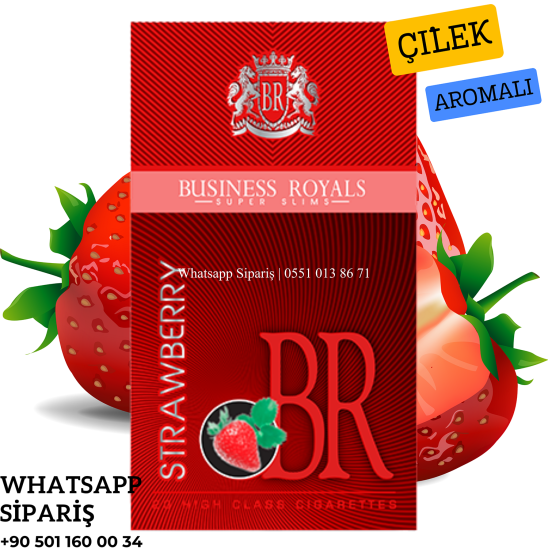 Business Royals BR Super Slim Strawberry (Çilek) Aromalı Sigara x10 Paket