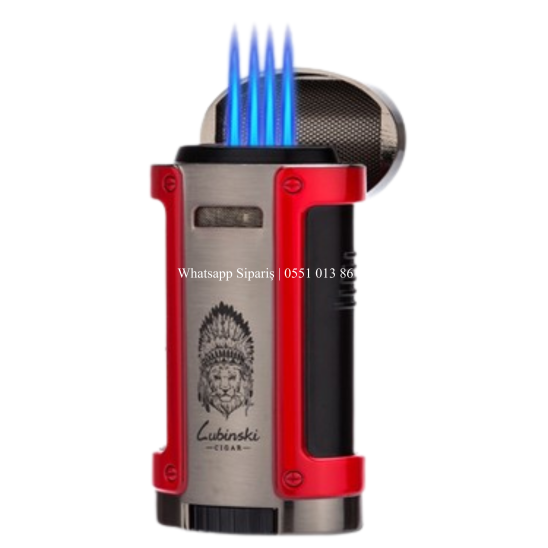 Lubinski 4lü Torch Kırmızı Puro Çakmağı