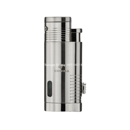 Cohiba Metal Silver Puro Seti  3 Torch Çakmak + 58 Ring Kesici