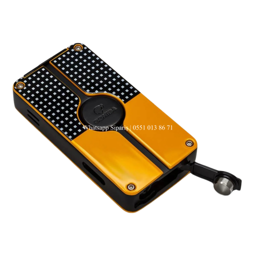 Cohiba Metal Sarı/Siyah Puro Seti  3 Torch Çakmak, 60 Ring Puro Kesici