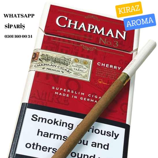Chapman Cherry Tatlı Süper Slim Kiraz Aromalı Sigara x10 Paket