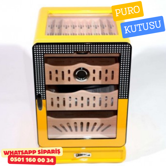 Cohiba Premium Ahşap & Cam Puro Nemlendirici Kutusu – Yüksek Kalite Humidor