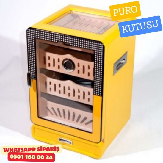 Cohiba Premium Ahşap & Cam Puro Nemlendirici Kutusu – Yüksek Kalite Humidor